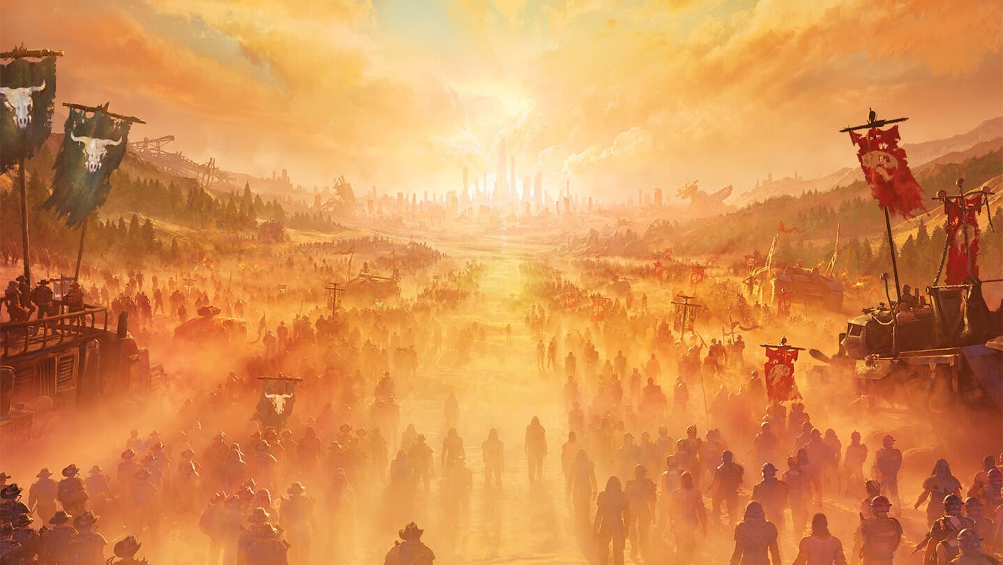 Afterworld post-apocalyptic landscape key art